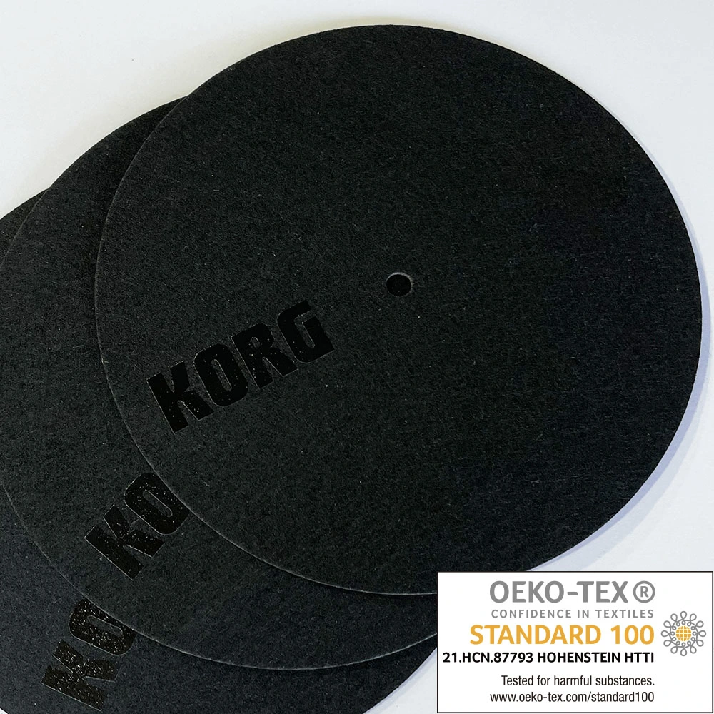 Custom Round Printed Multi-Color Logo Non-Slip Felt Mat Vinyl Lp Disc Player Record Mat