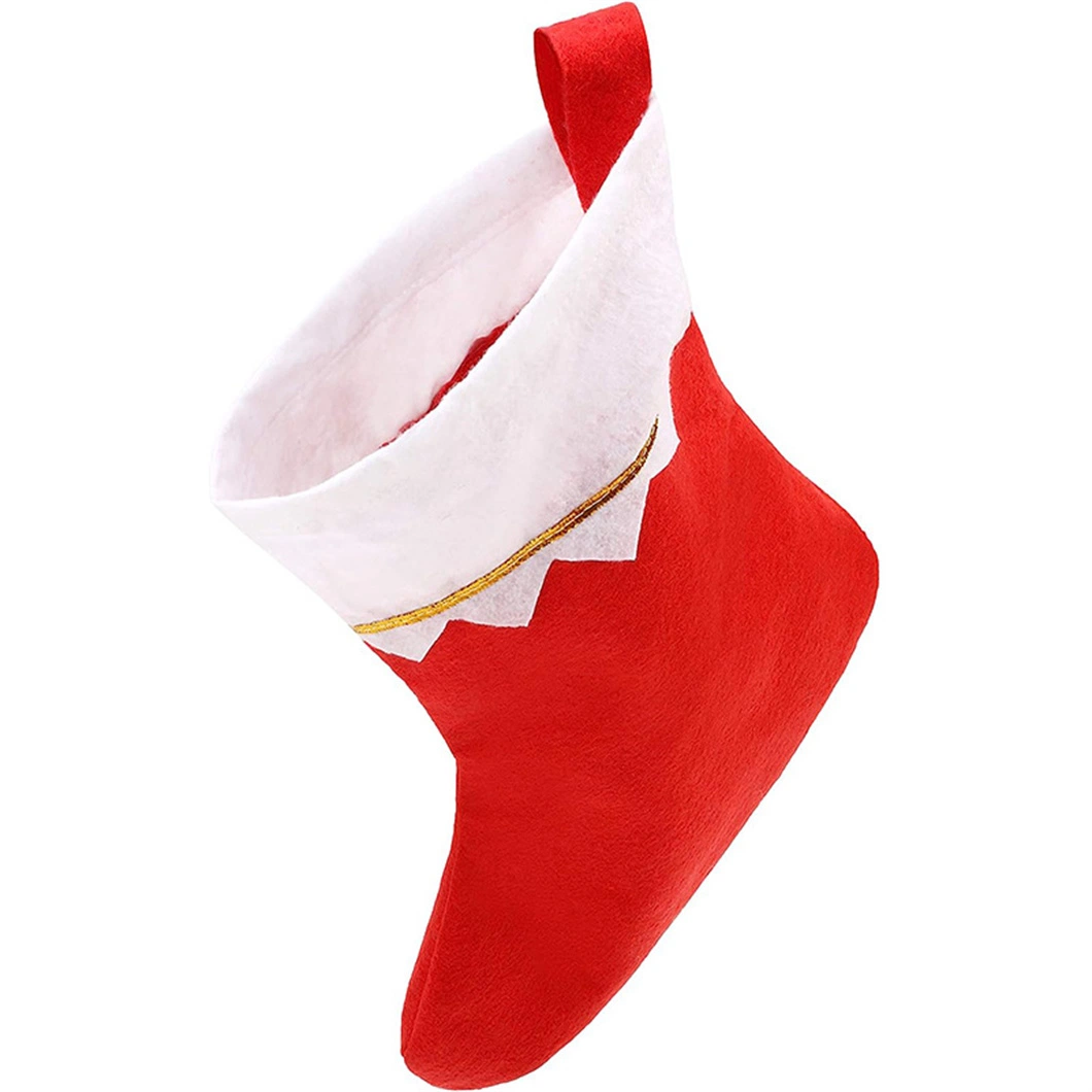 Red Felt Christmas Stockings Fireplace Hanging Stockings Tableware Holders Decoration