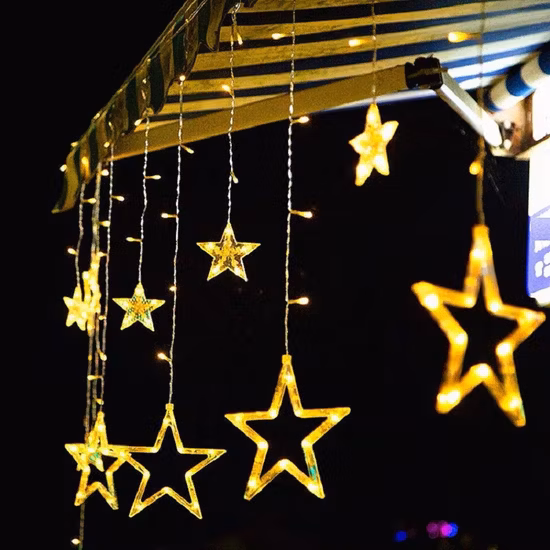 Lucine a LED per tende a stella per finestre, lucine per decorazioni natalizie per matrimoni per la casa