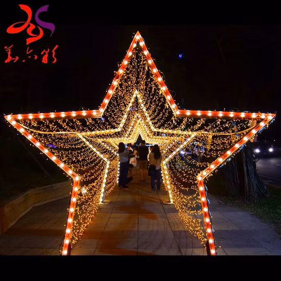 Decorazione natalizia a forma di stella con luce ad arco di grandi dimensioni a LED per centro commerciale