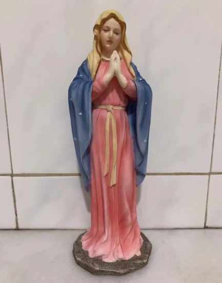 Statua religiosa personalizzata in fabbrica OEM Decorazione domestica Maria con bambino e pecora Decorazione religiosa in resina Produttore di articoli religiosi in poliresina in Cina